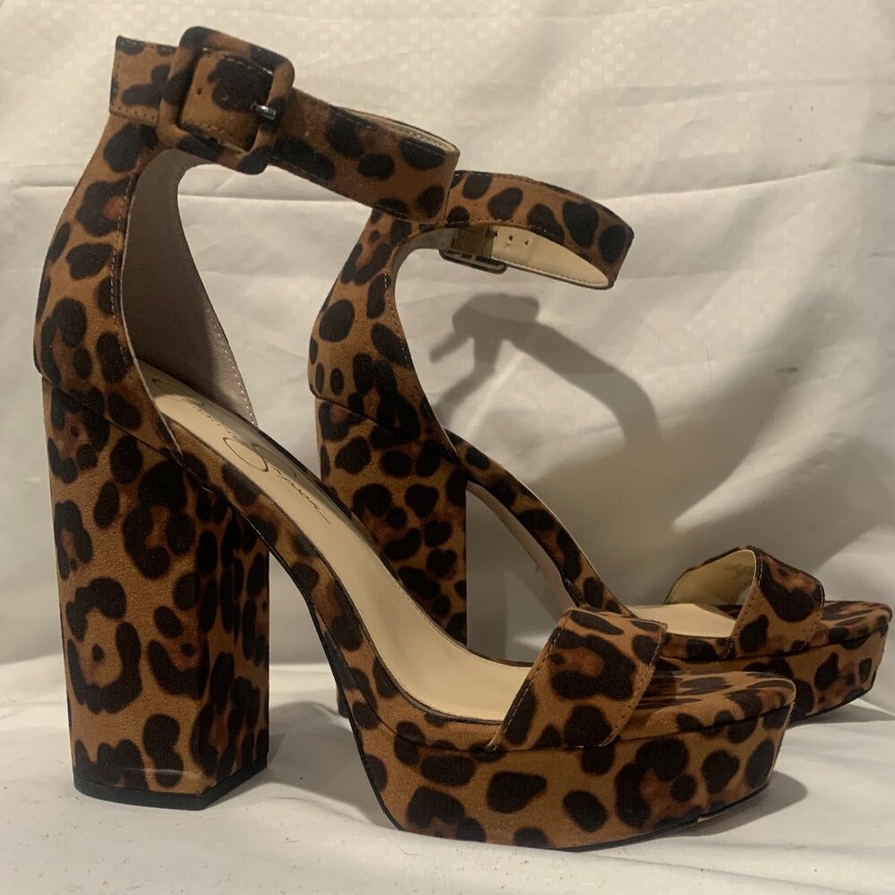 Jessica Simpson Maxi Leopard Chucky 5 inch Heels